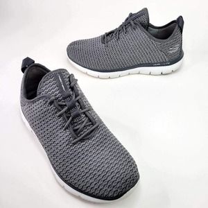 Skechers Women's Size 8 Sneaker Knit Gray Flex Shoe Lace Up